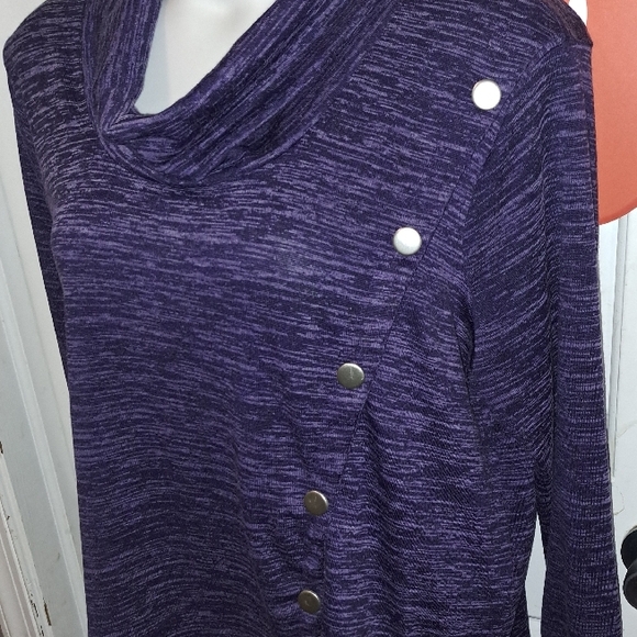 🆕️Purple Cowl Neck Sweater with Button Detail - Picture 4 of 7